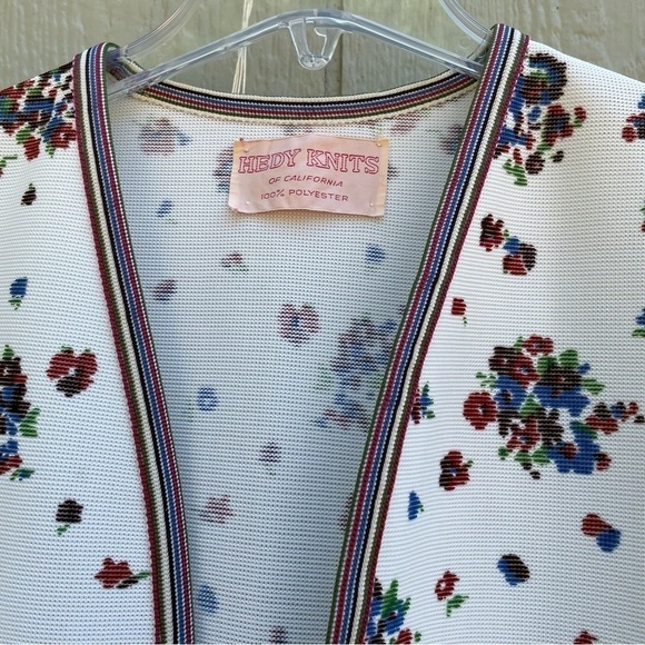 HEDY Knits Of California Cardigan Women's L- XL? Open Front,Floral  polyester - Picture 2 of 8